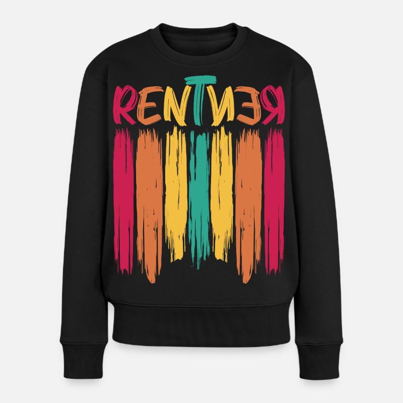 Rentner - Frauen Premium Bio Pullover - Schwarz