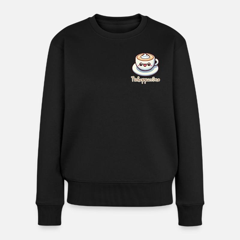 TSCHAPPUCCINO - Frauen Premium Bio Pullover - Schwarz