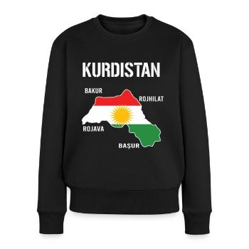 Kurdistan Flagge Bakur Bashur Rojava Rojhlt Newroz - Frauen Premium Bio Pullover - Schwarz - Vorne - Julia (174cm)