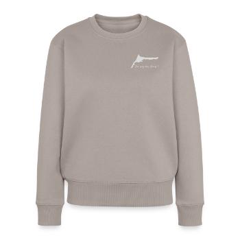 Ich mag den Darss -Meine Halbinsel ! - Frauen Premium Bio Pullover - Taupe - Vorne - Julia (174cm)