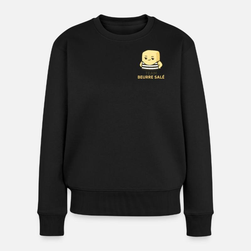 Team mit gesalzener Butter - Frauen Premium Bio Pullover - Schwarz