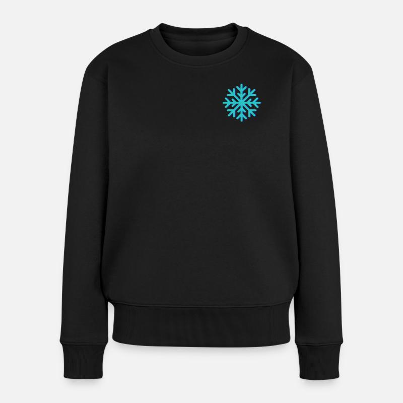 Flocon de neige bleu géométrique - Pull Premium bio Femme - noir