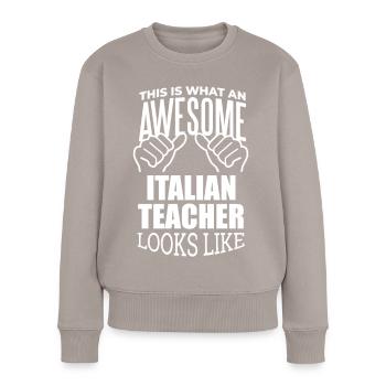 Italien - Pull Premium bio Femme - taupe - Devant - Julia (174cm)