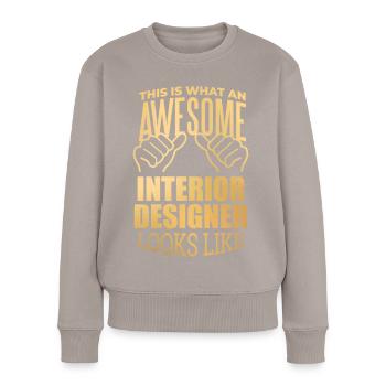 Innenarchitekt - Frauen Premium Bio Pullover - Taupe - Vorne - Julia (174cm)