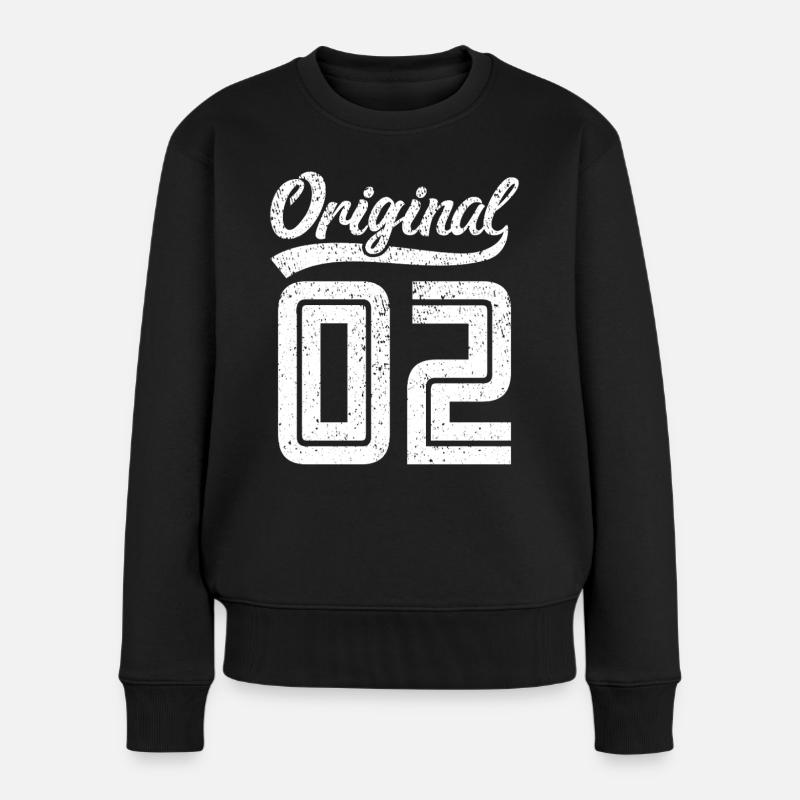 2002 Original 02 geboren 2002 - Frauen Premium Bio Pullover - Schwarz