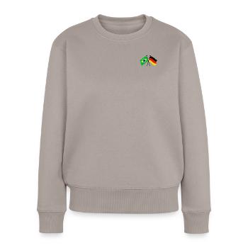 Brésil Allemagne Drapeau croisé - Pull Premium bio Femme - taupe - Devant - Julia (174cm)