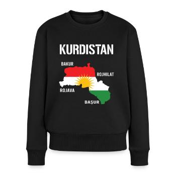 Kurdistan Flagge Bakur Bashur Rojava Rojhlt Newroz - Frauen Premium Bio Pullover - Schwarz - Vorne - Julia (174cm)