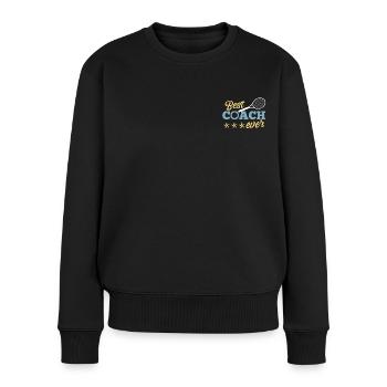 Tennis Coach Tennistrainer Geschenk Best Coach - Frauen Premium Bio Pullover - Schwarz - Vorne - Julia (174cm)