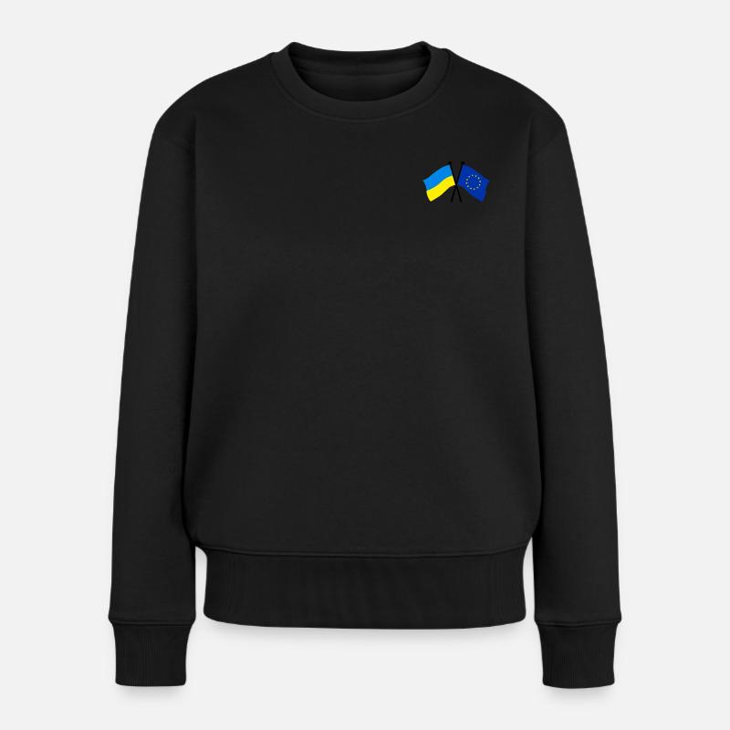 Ukraine Drapeau de l’UE franchi - Pull Premium bio Femme - noir