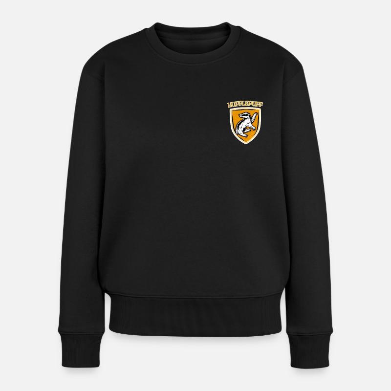 Harry Potter Hufflepuff kleines Logo - Frauen Premium Bio Pullover - Schwarz