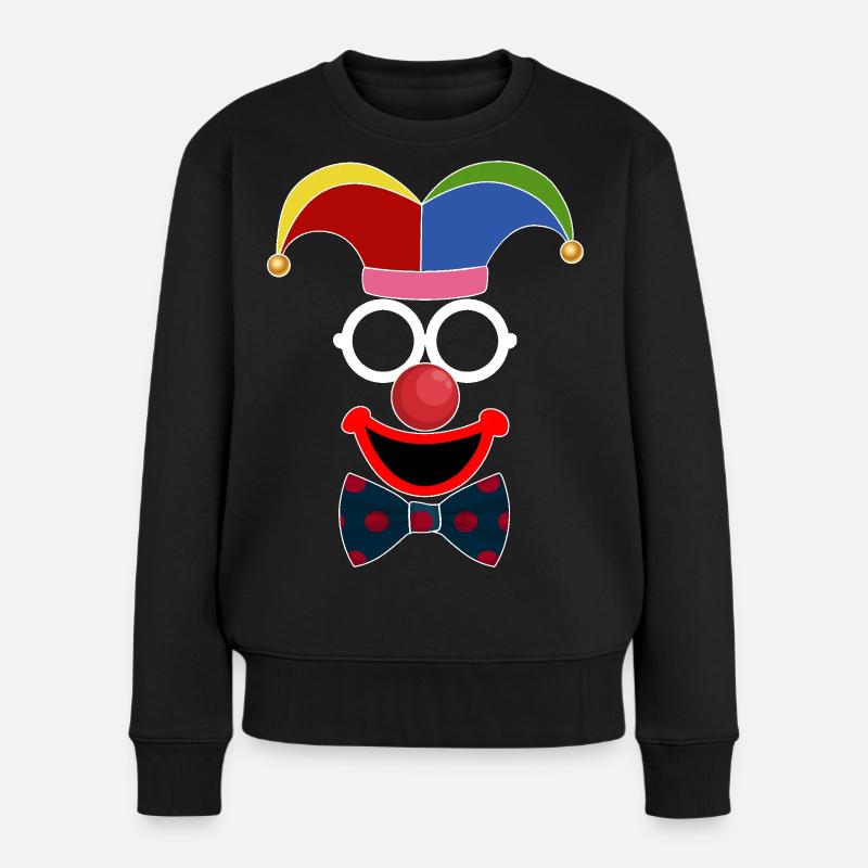 einfacher clown Karneval Fasching Maske - Frauen Premium Bio Pullover - Schwarz