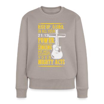 Praying Lord Guitar - EN - Pull Premium bio Femme - taupe - Devant - Julia (174cm)