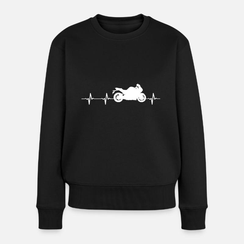 motorrad - Frauen Premium Bio Pullover - Schwarz
