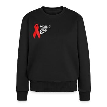 Chemise de la Journée mondiale de lutte contre le sida 2023 Ruban rouge de sensibilisation - Pull Premium bio Femme - noir - Devant - Julia (174cm)
