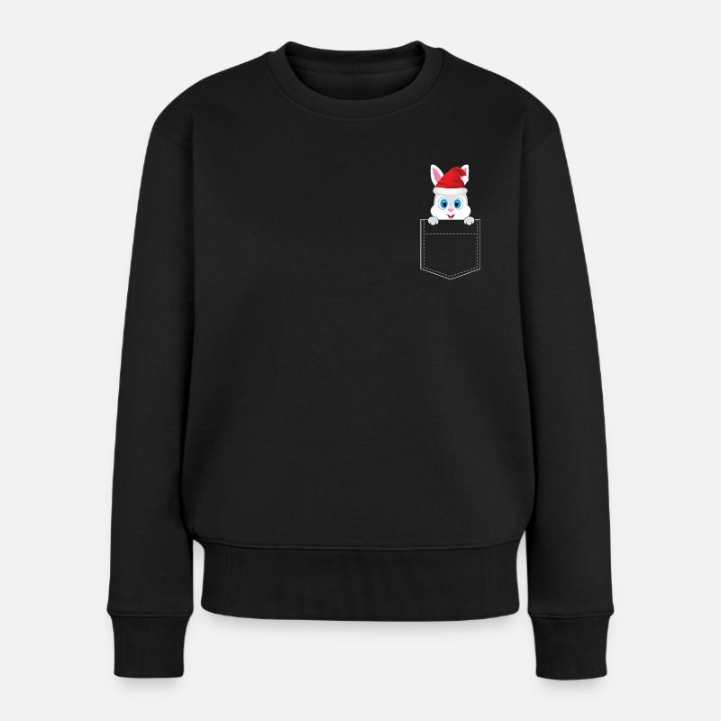Weihnachtshase - Frauen Premium Bio Pullover - Schwarz