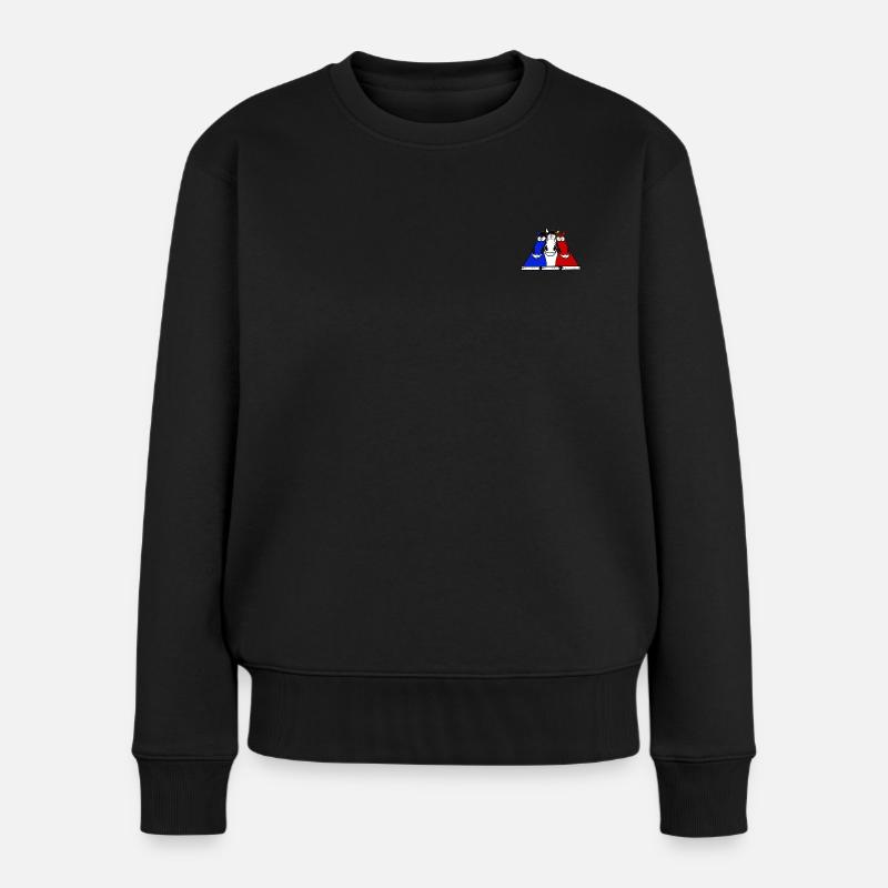 Bleu Blanc Rouge Chevaux - Pull Premium bio Femme - noir