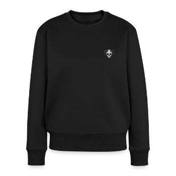 Dämon - Halbschädel - Frauen Premium Bio Pullover - Schwarz - Vorne - Julia (174cm)