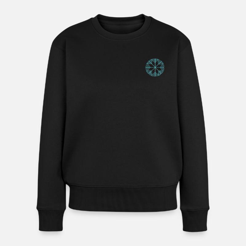 Schneeflocke - Frauen Premium Bio Pullover - Schwarz