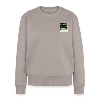 Sofortbild paillette - Frauen Premium Bio Pullover - Taupe - Vorne - Julia (174cm)