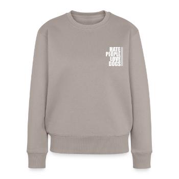 Hate People Love Dogs IGP Mondioring Dog Motif - Women's Premium Organic Jumper - taupe - Front - Julia (174cm)
