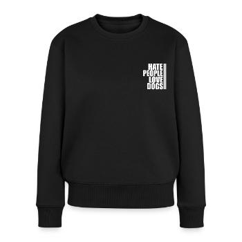 Hate People Love Dogs IGP Mondioring Hundemotiv - Frauen Premium Bio Pullover - Schwarz - Vorne - Julia (174cm)