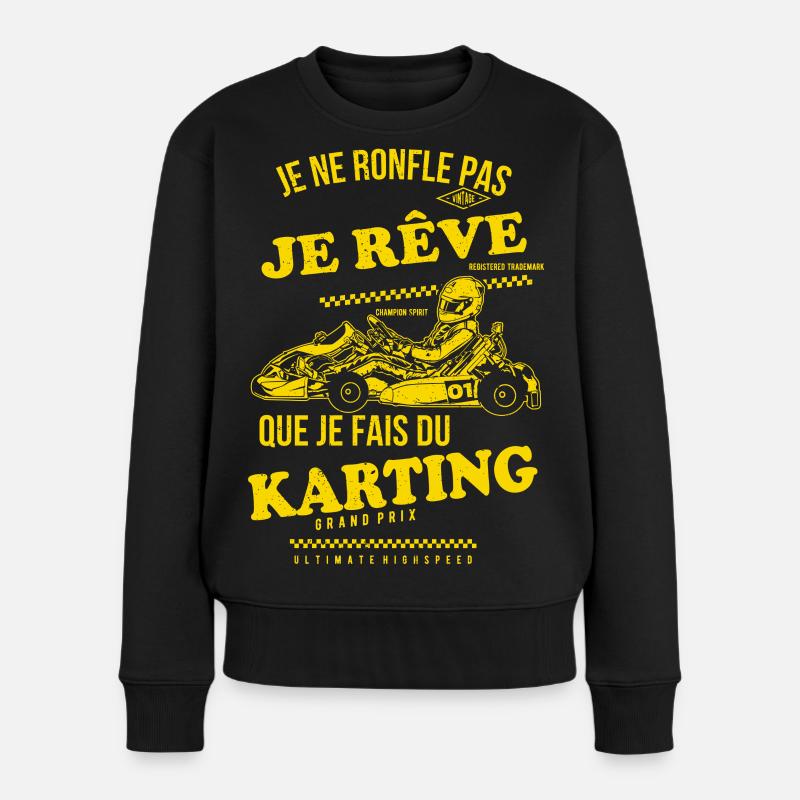 Je rêve karting - Pull Premium bio Femme - noir