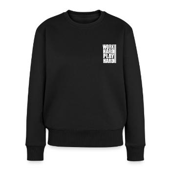 Work Hard Play Hard IGP Mondioring - Frauen Premium Bio Pullover - Schwarz - Vorne - Julia (174cm)