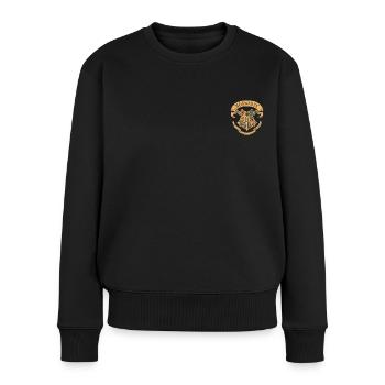 Harry Potter Emblème Hogwarts Vintage petit - Pull Premium bio Femme - noir - Devant - Julia (174cm)