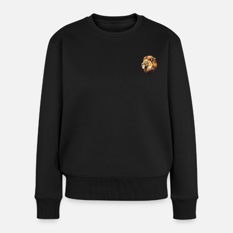 LION - Women's Premium Organic Jumper - black