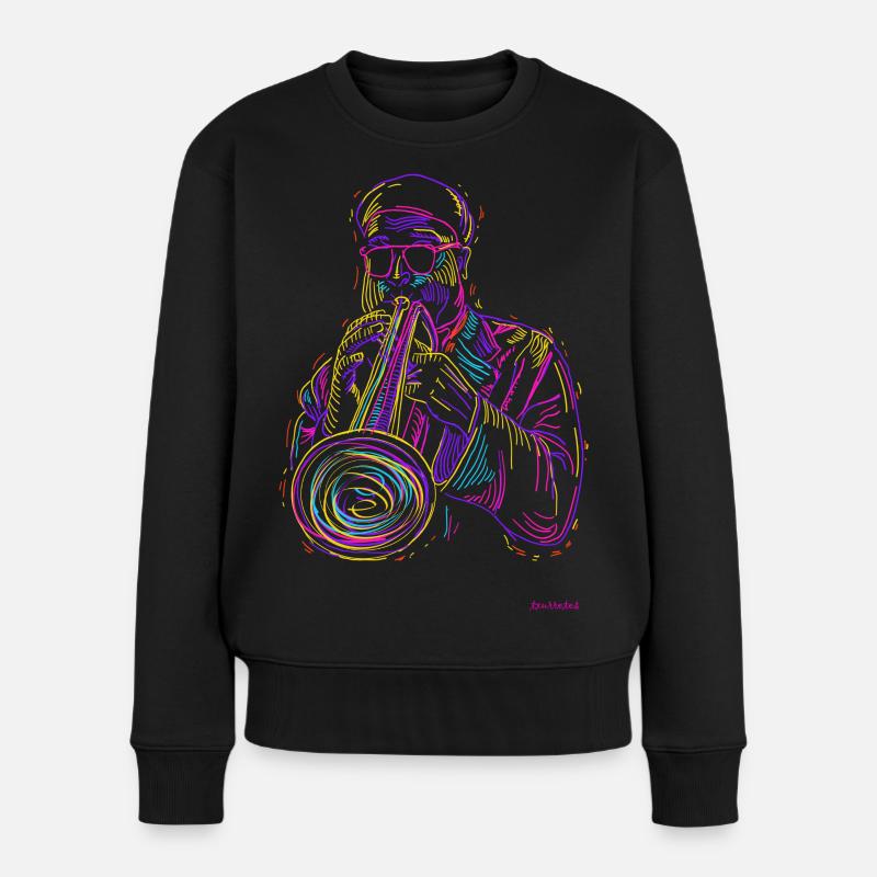 Trompette jazz - Pull Premium bio Femme - noir