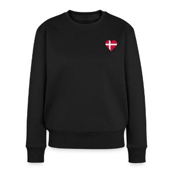 Dänemark Flagge - Frauen Premium Bio Pullover - Schwarz - Vorne - Julia (174cm)