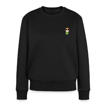 Swinger Ananas lachend - Frauen Premium Bio Pullover - Schwarz - Vorne - Julia (174cm)