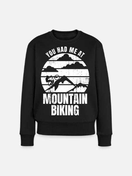 Mountainbikefahrer - Frauen Premium Bio Pullover - Schwarz
