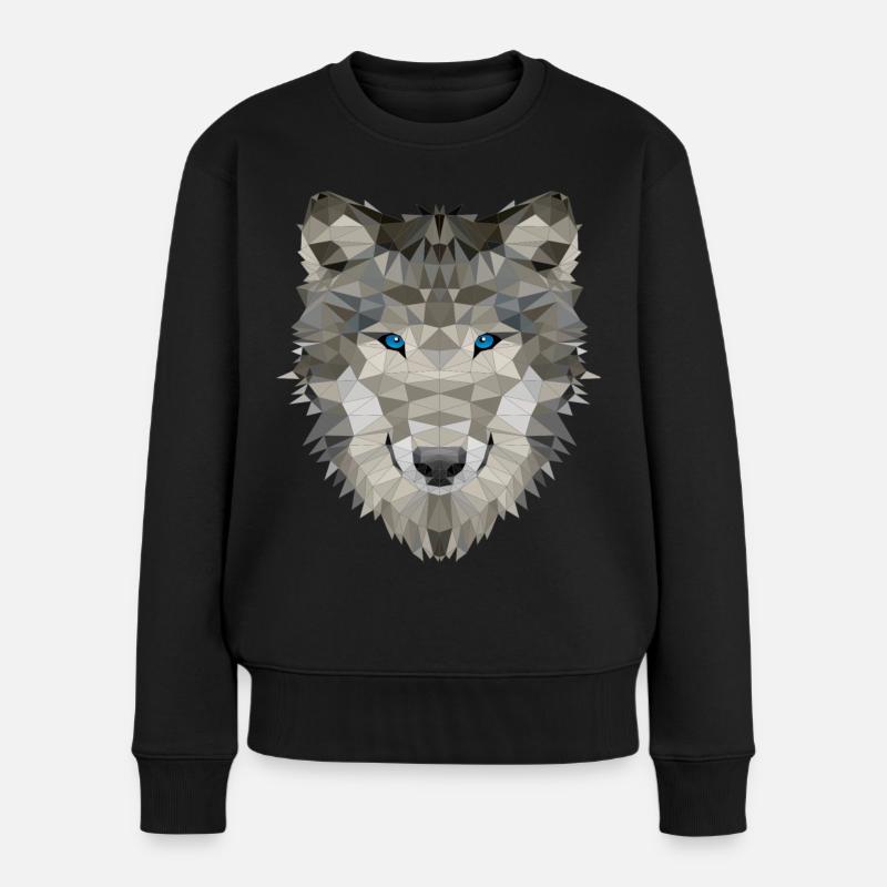 Wolf Wildtiere Wölfe Rudel Wehrwolf Horror Geist - Frauen Premium Bio Pullover - Schwarz