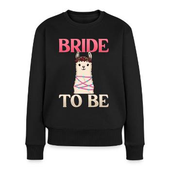 Fête de poule m. Alpaga, lama pour la mariée - Pull Premium bio Femme - noir - Devant - Julia (174cm)