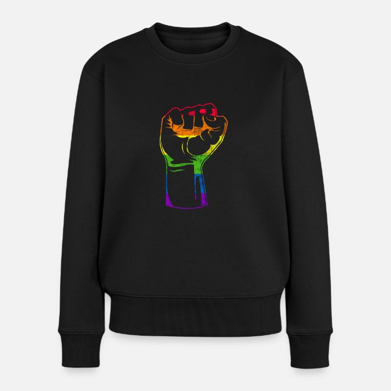 Human Rights - Frauen Premium Bio Pullover - Schwarz