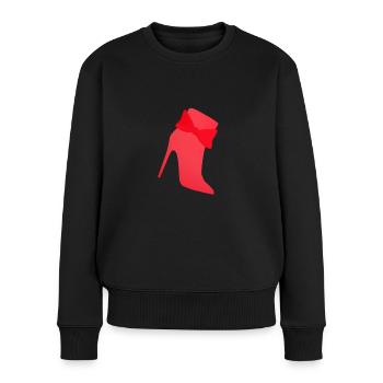 High heels. Shopping. Damen. lustiges Geschenk. - Frauen Premium Bio Pullover - Schwarz - Vorne - Julia (174cm)