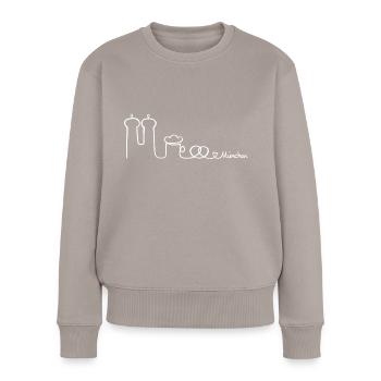 München - Frauen Premium Bio Pullover - Taupe - Vorne - Julia (174cm)