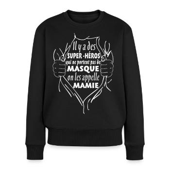 Mamie Super-Héros - Pull Premium bio Femme - noir - Devant - Julia (174cm)