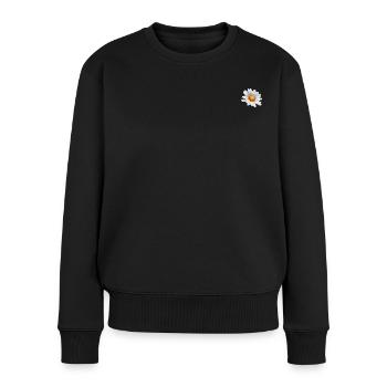 Margeritenkopf Blume - Frauen Premium Bio Pullover - Schwarz - Vorne - Julia (174cm)