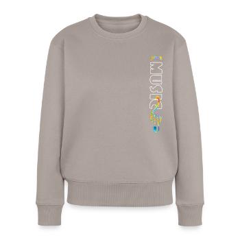 Musique tye die - Pull Premium bio Femme - taupe - Devant - Julia (174cm)