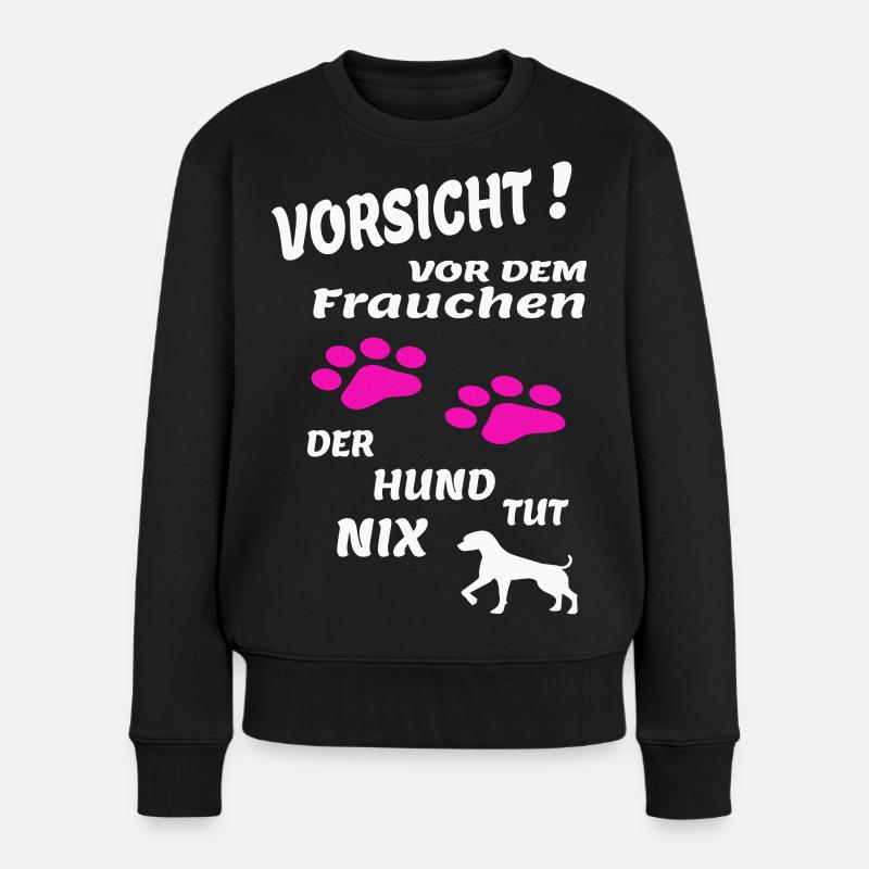 Hund & Frauchen - Frauen Premium Bio Pullover - Schwarz