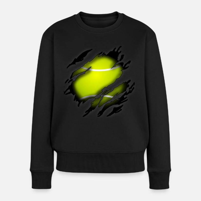Tennis in mir - Frauen Premium Bio Pullover - Schwarz