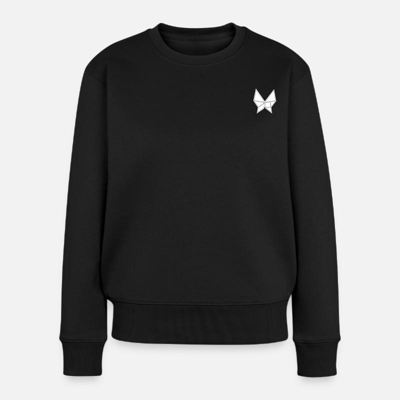 Schmetterling Tangram Black Edition No.1 - Frauen Premium Bio Pullover - Schwarz