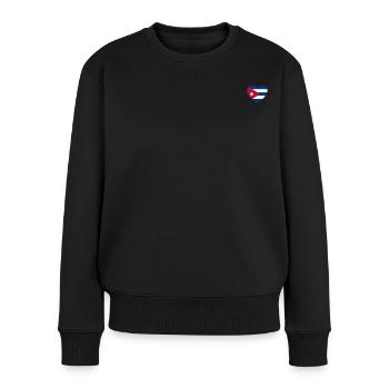 Cœur de drapeau de Cuba - Pull Premium bio Femme - noir - Devant - Julia (174cm)