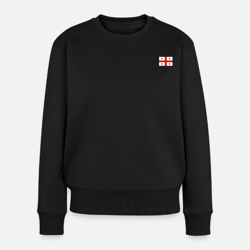 Georgien Flagge - Frauen Premium Bio Pullover - Schwarz