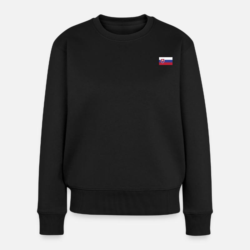 Slowakei Flagge - Frauen Premium Bio Pullover - Schwarz