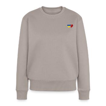 Ukraine Türkei Herz Flagge - Frauen Premium Bio Pullover - Taupe - Vorne - Julia (174cm)