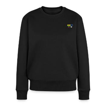 Litauen Estland Flagge Herz - Frauen Premium Bio Pullover - Schwarz - Vorne - Julia (174cm)