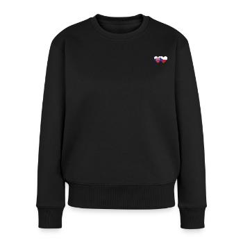Slowakei Tschechien Flagge Herz - Frauen Premium Bio Pullover - Schwarz - Vorne - Julia (174cm)